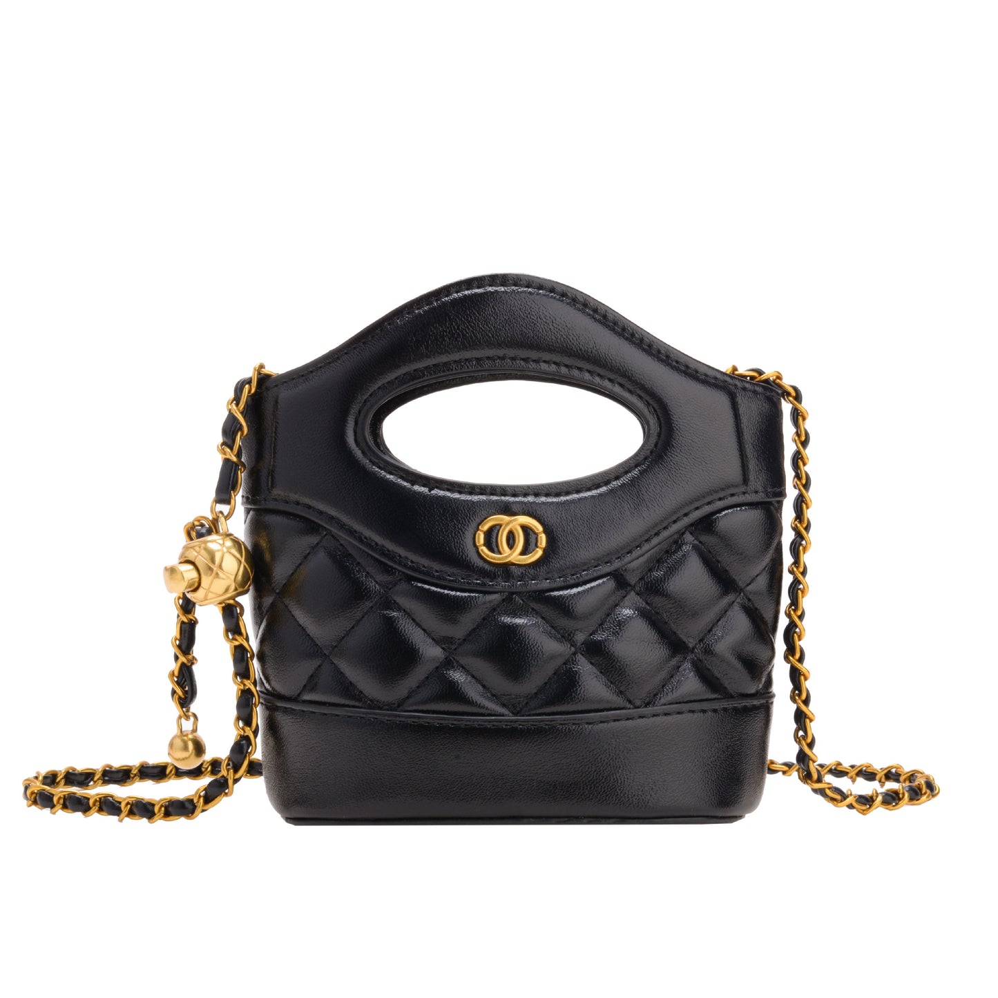 Small gold ball diamond chain bag