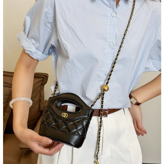 Small gold ball diamond chain bag